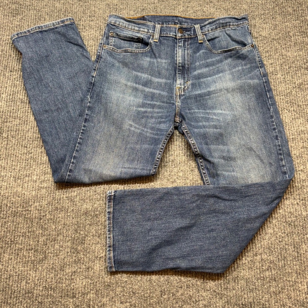 Levi's 505 Mens 34x30 Regular Fit Jeans Medium Wash Straight Leg Denim‎